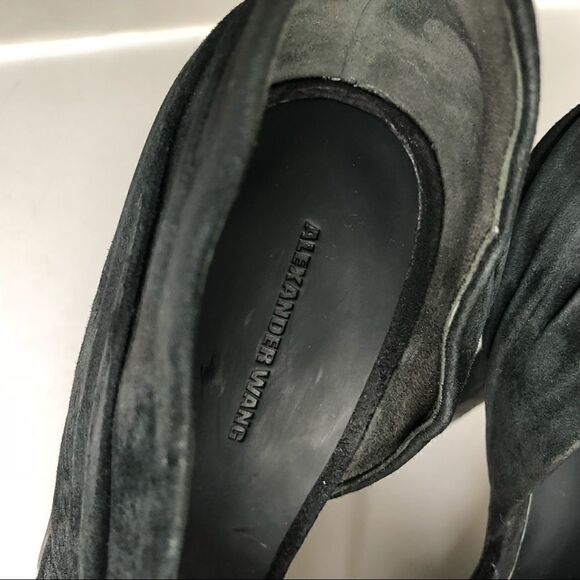 ALEXANDER WANG MAJA PUMPS BLACK SUEDE DRAPED HEEL - Picture 8 of 8